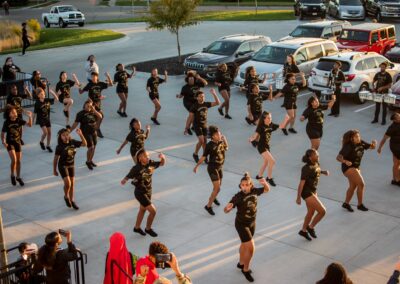 The Burke Drill team was on FIRE while performing for alumni at the annual Alumni Homecoming Tailgate!